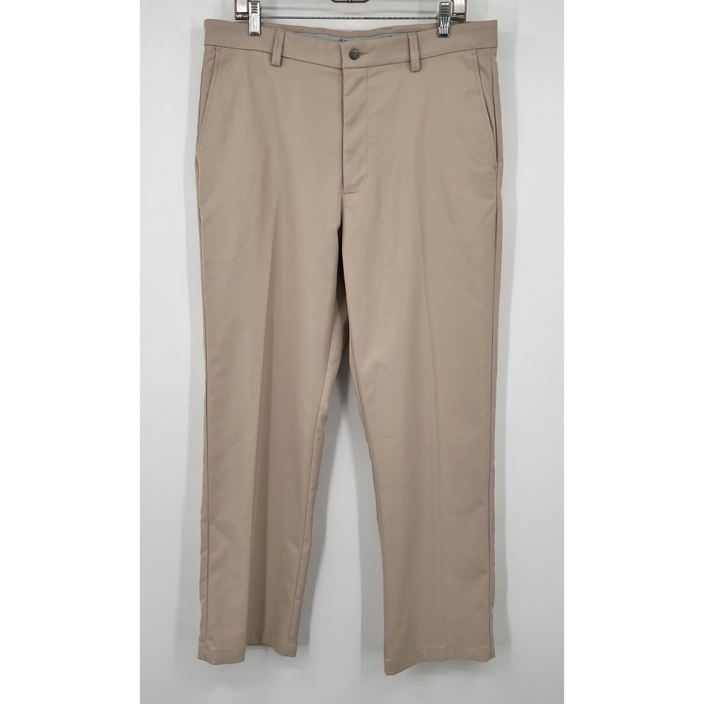 Callaway Mens Golf Pants Tan Khaki Performance Flat Front Trousers 36x32 SU28126